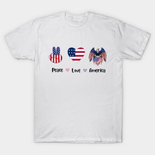 peace love america, united state, gift for teachers T-Shirt